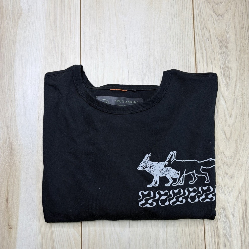 Roark Mathis Knit Freedom & Chaos Run Amok long-sleeve T-shirt Black Medium